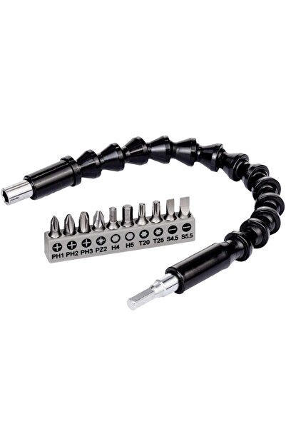 Bosch 10 Parça Vidalama Ve Bits Uç Uzatma Adaptörü 30 cm Sert Plastik