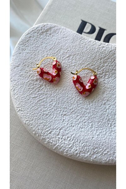 TAKIMOON Renkli Mini Kalp Model Sallantılı Küpe