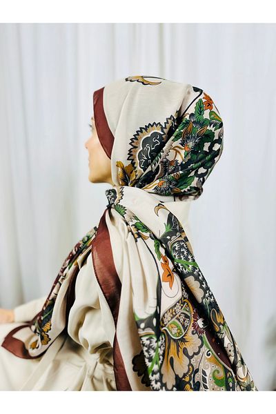 kubbe Floral Pattern Soft Cotton Shawl - Capture a Peaceful and Stylish Style with Retro Ethnic Pattern