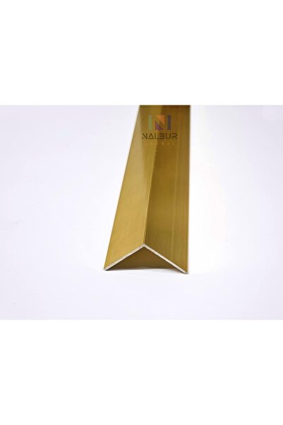 Nalbur Bakkal Alüminyum L Köşe 2cm x 2cm Gold Sarı Profil Çıtası 200 cm