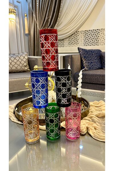Vakıf home نموذج قرص العسل قطع يدوياً ملون مشروب غازي القهوة الجانب كوب ماء