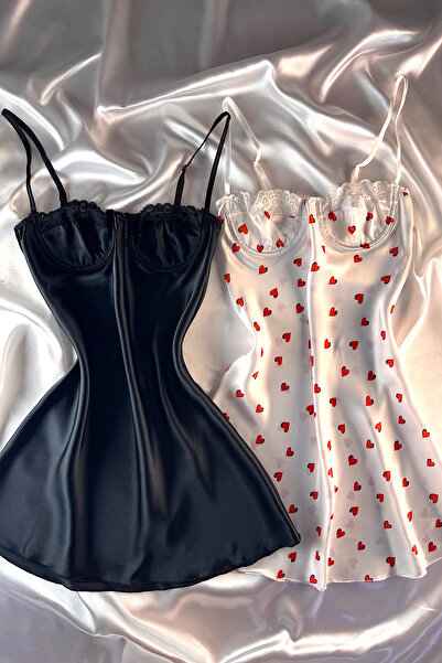 Madame Mercy Balenli saten gecelik 3 lü (ÇEYİZ,BOHÇA,NİŞAN)