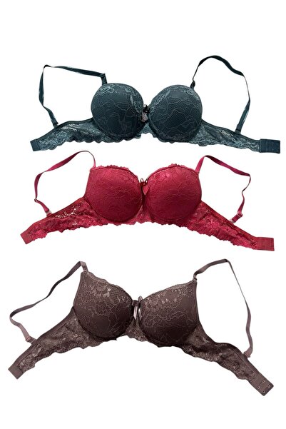 irem içgiyim Lacy Underwire Padded Bra 3-Piece
