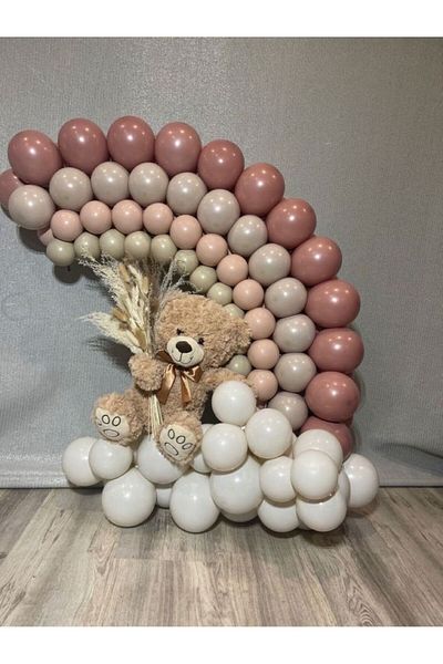Parti Setim Rosewood / Hazelnut / Pink Blush / Mold Green / Retro White Balloon Chain Set of 100