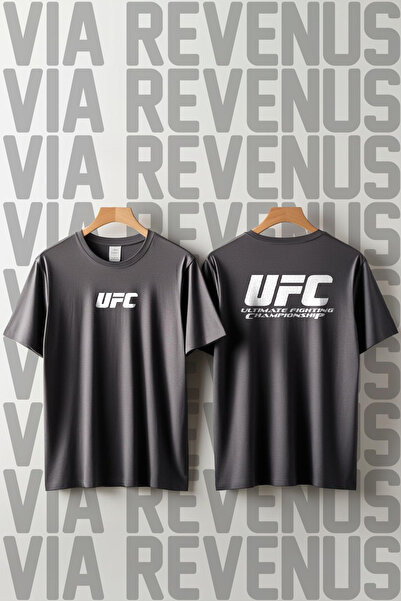 Vordevia Tricou unisex UFC cu decolteu - Imprimat cu potrivire largă