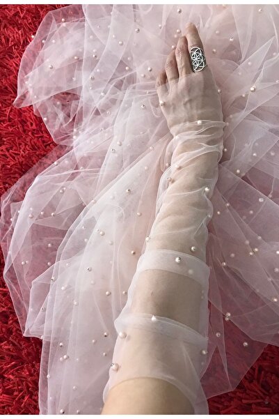 VENÜS MODA by Pınar Mănuși roz pudră Mănuși din lycra cu perle Mănuși pentru ...