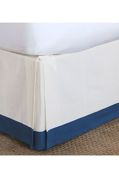 METİNEV White And Navy Blue Cornered Dack Linen Thick Base Skirt