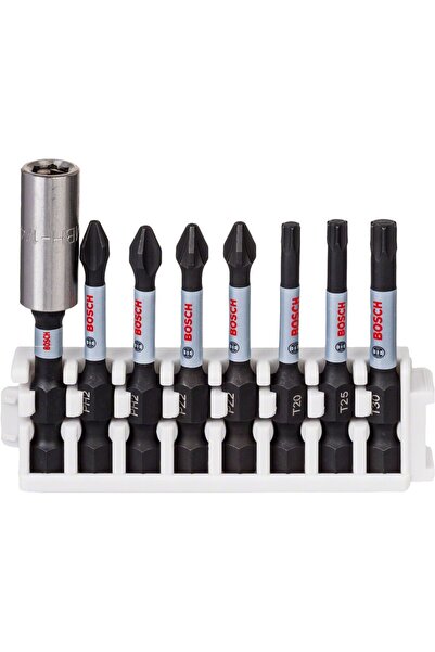 Bosch - Impact Control Serisi Vidalama Ucu 8'li PH2x2/PZ2x2/T20/T30 *50mm + Standart Tutucu *60mm