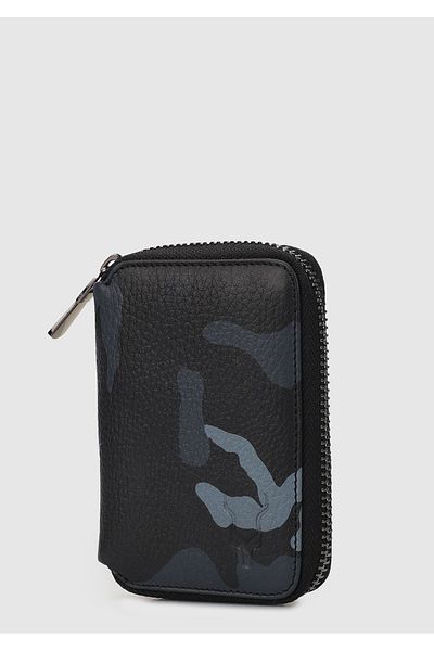 Carrera Coffee Carrera Car007 Camouflage Black Genuine Leather Wallet
