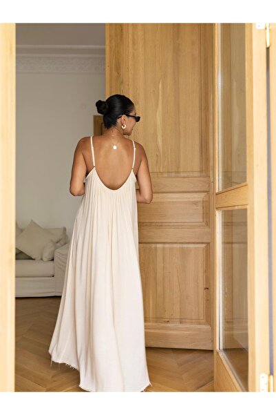 YouLikeButik Strappy Linen Lined Dress