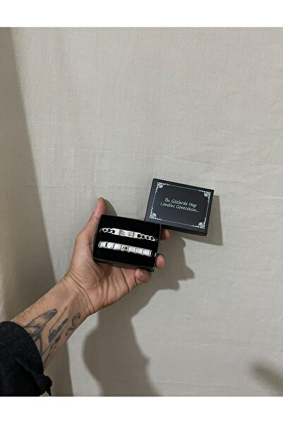 Çelik Çelik Baş Harfli Nominationn ve Göz Baskılı Bileklik Set Kombin - En Güzel Hediye