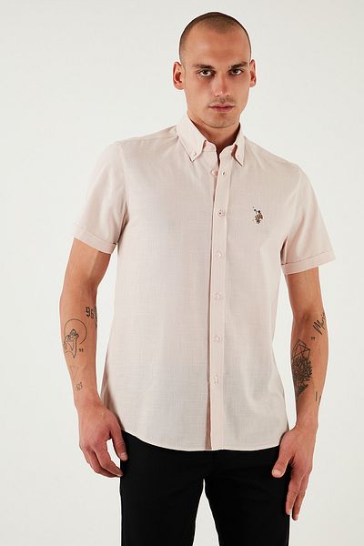 U.S. Polo Assn. ΒΑΣΗ. Πόλο 100% βαμβακερό κανονικό γιακά με κουμπιά πουκάμισο με λογότυπο Ανδρικό πουκάμισο G081GL 0042083854