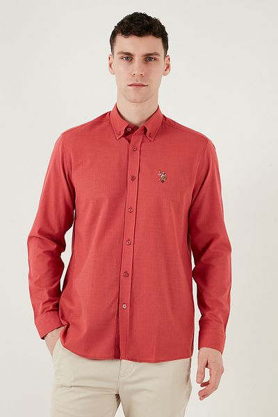 U.S. Polo Assn. 100% Pu Cotton Regular Fit Button Collar Logo Men's Shirt G081Gl 0042084002