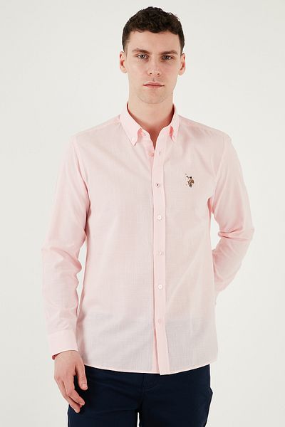 U.S. Polo Assn. Ανδρικό πουκάμισο με λογότυπο 100% πούλια κανονική εφαρμογή με κουμπιά G081GL 0042084002