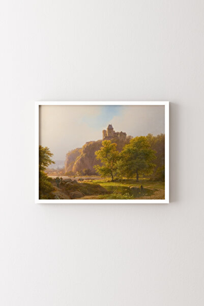 epiqart Summer Landscape with Castle - White Frame