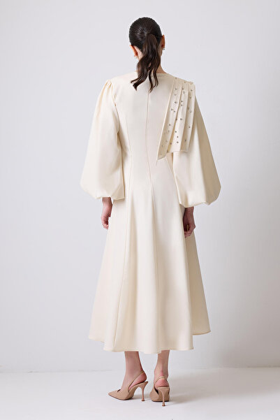 Touché Privé TAŞ İŞLEMELİ BALON KOLLU ELBİSE