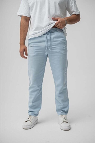 OUTFİT MAN Ανδρικό τζιν ανοιχτό μπλε από κανονικό αιγυπτιακό ύφασμα