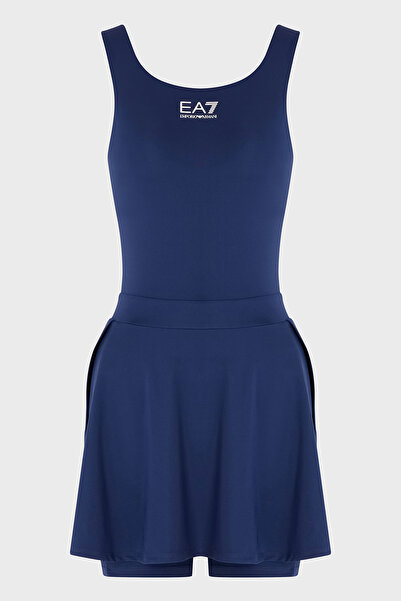 EA7 Logolu Slim Fit Yuvarlak Yaka Kalın Askılı Şortlu Pileli Spor Elbise ELBİSE 7W000202 AF132
