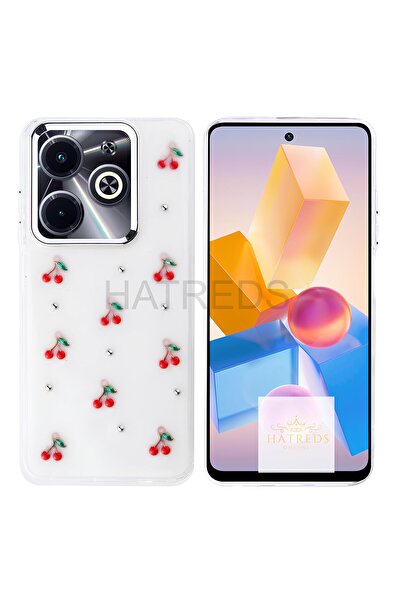 Hatreds İnfinix Hot 40i Kılıf Kamera Koruma Çıkıntılı Metalik Çıkartma Figürl...