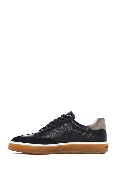 Derimod Men's Black Lace-Up Leather Sneaker 25Sfd 641914