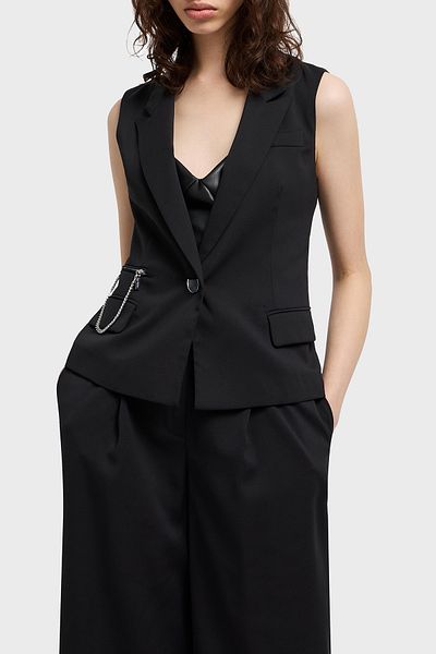 Armani Exchange سترة ذات ياقة أحادية وقصة عادية مع تفاصيل سلسلة YELEK XW 000435   AF12749 UC001