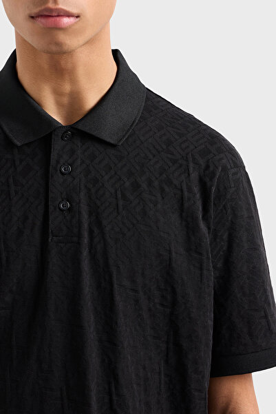 Armani Exchange Ανδρικό μπλουζάκι POLO με ανάγλυφο λογότυπο 100% βαμβάκι με κανονική εφαρμογή με κουμπιά
