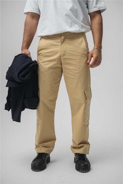 OUTFİT MAN Ανδρικό Cargo Pocket Pants σε στυλ Cargo, χρώμα Camel