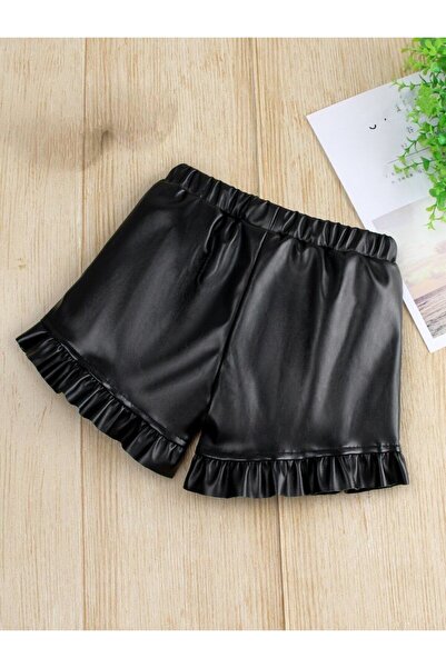 shop Pantaloni scurți din piele artificială cu design elegant pentru fete