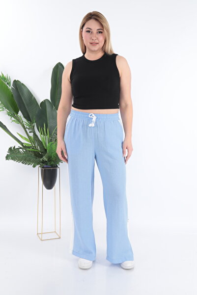 EXİTLİNE Kadın Yanları Özel Şeritli Yazlık Eşofman Alt