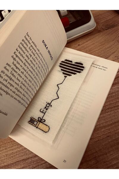 obuz tech İsme Özel El İşlemesi Kanaviçe Kitap Ayracı