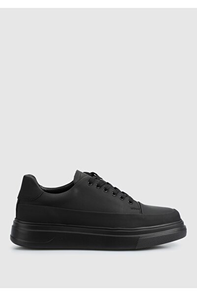 Provoq Siyah Deri Erkek Sneaker