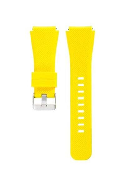 HALAMODO حزام بديل لساعة سامسونج جير إس 3 فرونتير/كلاسيك باللون الأصفر