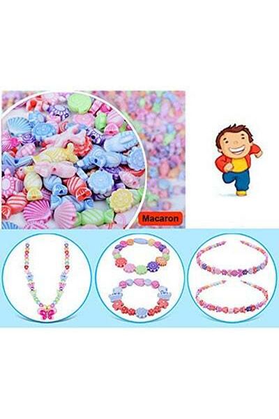 HALAMODO 1200-Piece, Diy Mixed Shapes Acrylic Beads With Box For Kids Bracelets/Necklaces Inch