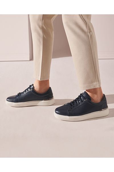 Hotiç Pantofi casual pentru bărbați din piele naturală bleumarin