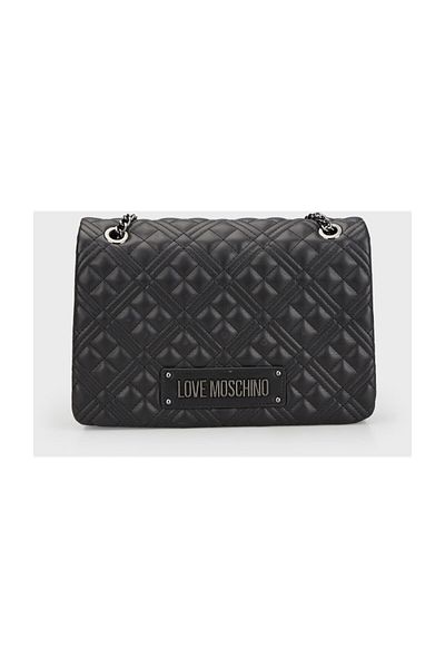 Love Moschino Geantă cu logo cu curea cu lanț matlasată - JC4014PP0ILA000A