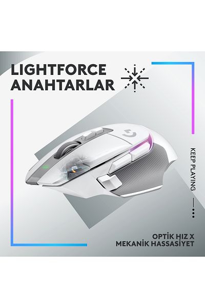 logitech G G502 X Plus Wireless Hero 25K Sensor Rgb Illuminated White Gaming Mouse - 910- 006172