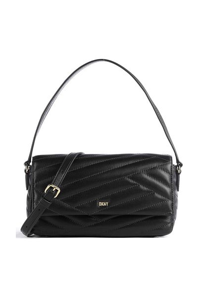 Dkny Czarna damska skórzana torba typu crossbody 24x14x6 cm R31HBX38BGD