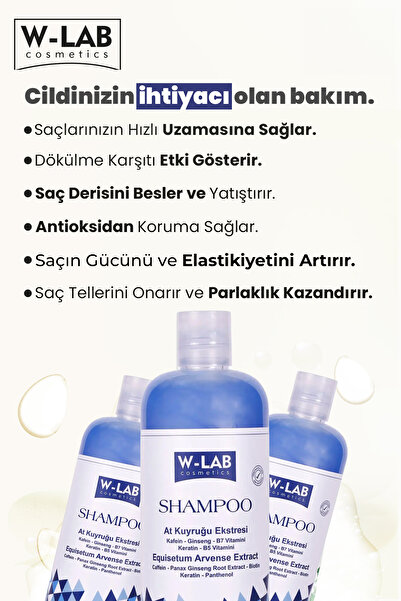 W-Lab Kozmetik Hızlı Uzamaya Yardımcı Bakım Şampuanı 400 ml