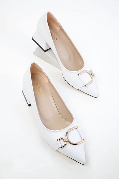 SOHO 19548 Weiße klassische Damenschuhe mit Absatz