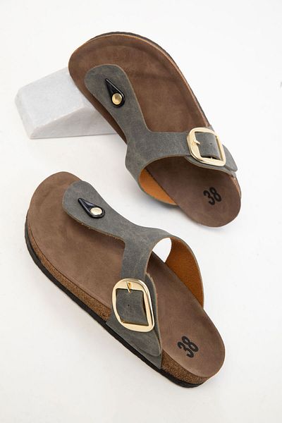 SOHO 20478 Damskie kapcie w kolorze khaki