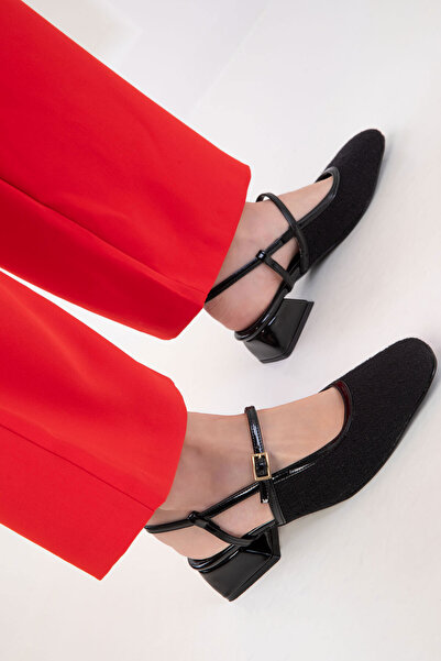 SOHO 20487 Siyah Rugan- Siyah  Kadın Klasik Topuklu Ayakkabı