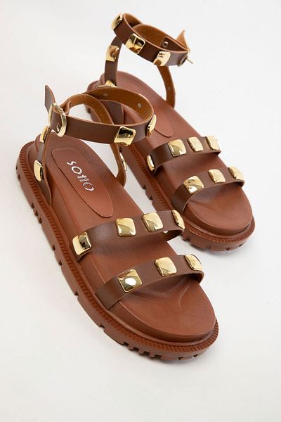 SOHO 20493 Hellbraune Damensandalen