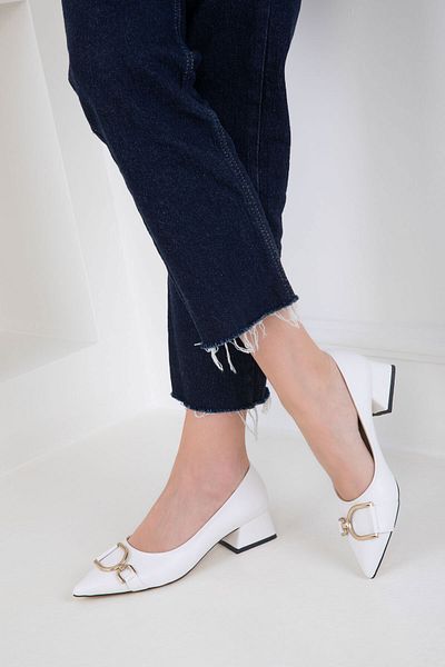 SOHO 19548 Weiße klassische Damenschuhe mit Absatz