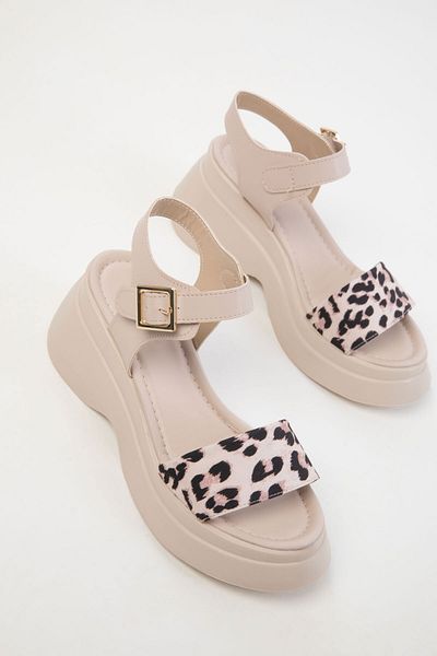 SOHO Beige-Leopard Damen Sandalen 20383