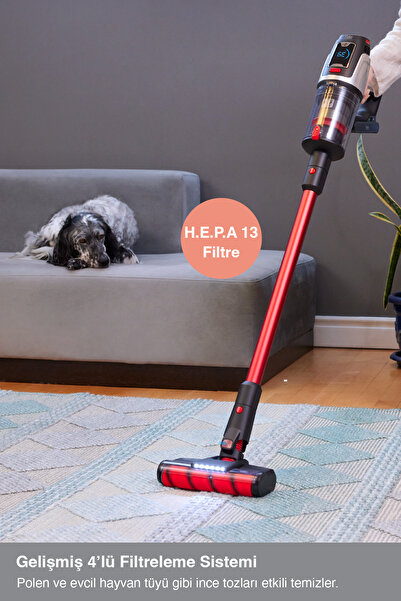 Fakir Bolt X 8365 Dikey Şarjlı Kablosuz Süpürge Silver Furry