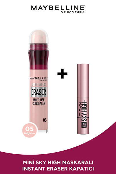 Maybelline New York Instant Anti Age Eraser Kapatıcı 05 Brighten + Mini Sky High Maskara Makyaj Seti