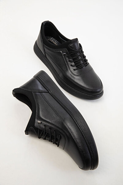 SOHO Schwarzer Herren-Sneaker aus echtem Leder 20512