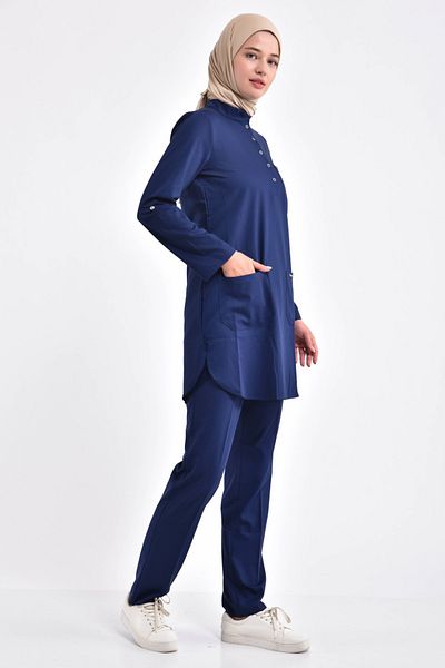 Owlet Medikal Set hijab chirurgical Lycra pentru damă, bleumarin