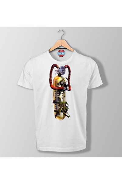 SCUBAPROMO Vintage bela majica sa printom scuba tube