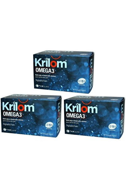 Tab İlaç Omega 3 Fish Oil Tab Krilom - 50 Capsules X 3 Pieces